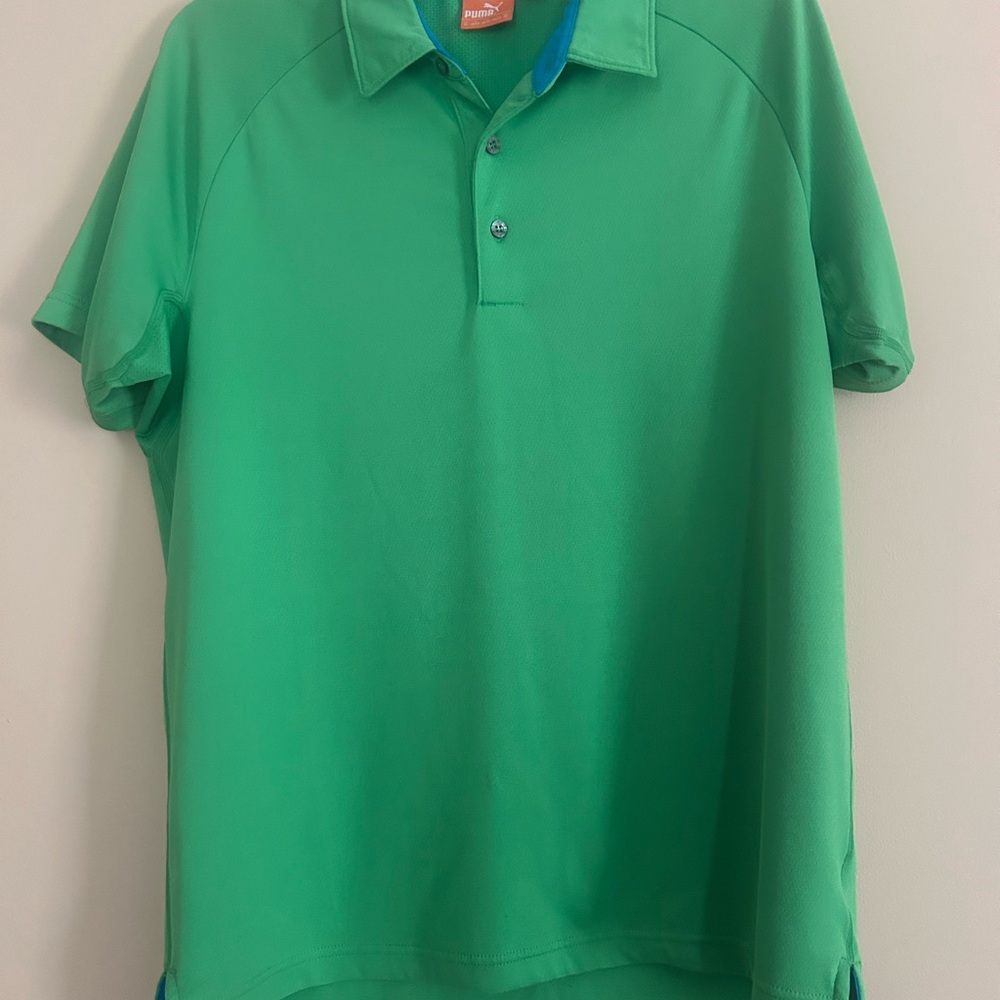 Puma Men’s Green Polo Shirt Vibrant Color Classic Fit